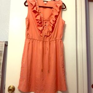 Front ruffle mini dress